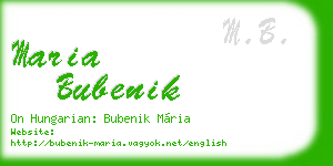 maria bubenik business card